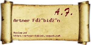 Artner Fábián névjegykártya